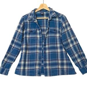 Patagonia Teal Plaid Women's Button Down Shirt